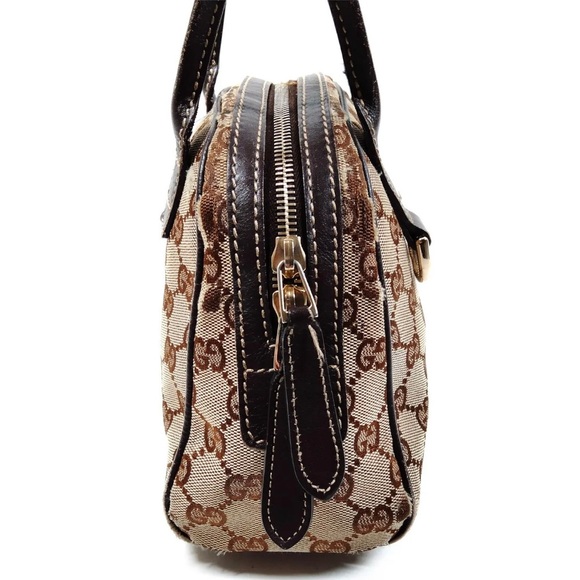 Auth Gucci Beige/ Brown GG Canvas and Leather Satchel - Picture 3 of 9